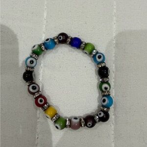 Colorful Beaded Bracelet with Eye Design